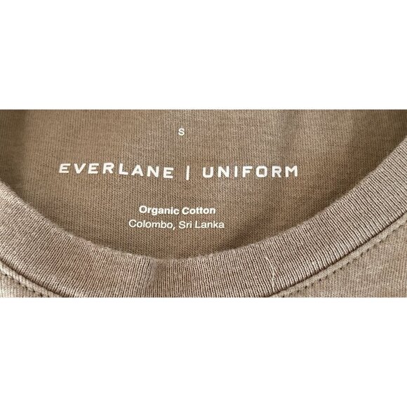 EVERLANE UNIFORM Crewneck Tee Beige Cotton T-Shirt Size Small - Picture 3 of 5
